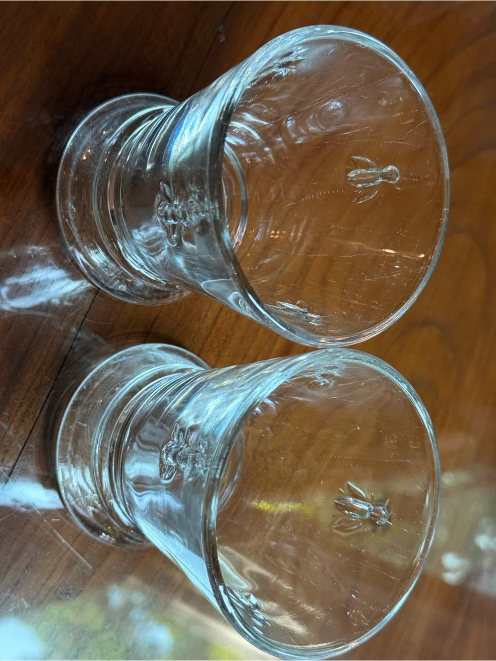 Clear Embossed Glass Tumblers - Set of 2